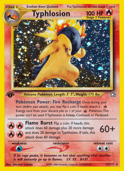 Typhlosion #17 from Neo Genesis - Rare Holo - Illustrated by Shin-ichi Yoshida