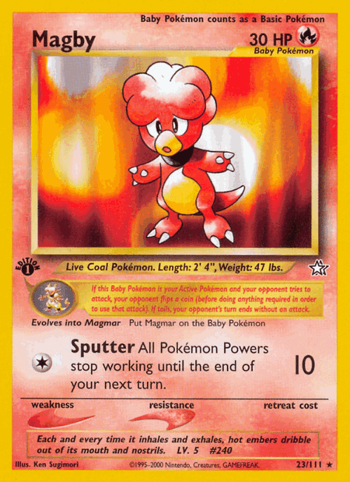 Magby Pokémon TCG card art