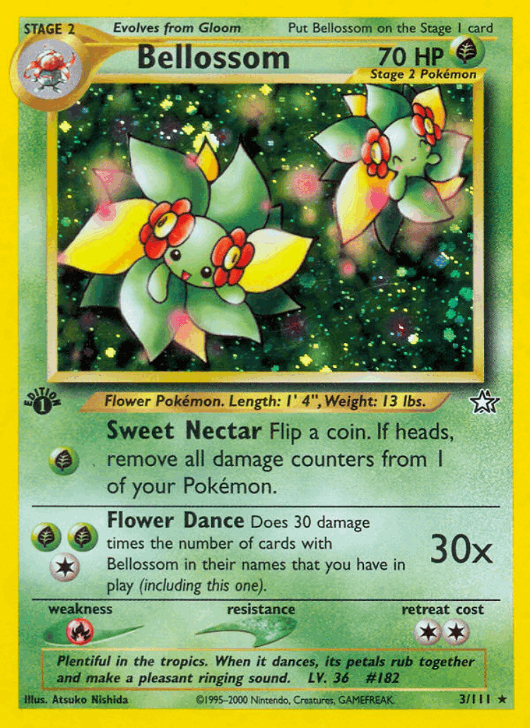 Bellossom #3 from Neo Genesis - Rare Holo - Illustrated by Atsuko Nishida