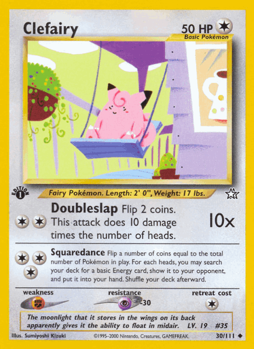 Clefairy #30 from Neo Genesis - Uncommon - Illustrated by Sumiyoshi Kizuki