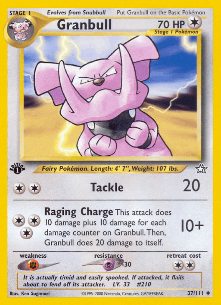 Granbull #37 from Neo Genesis - Uncommon - Illustrated by Ken Sugimori