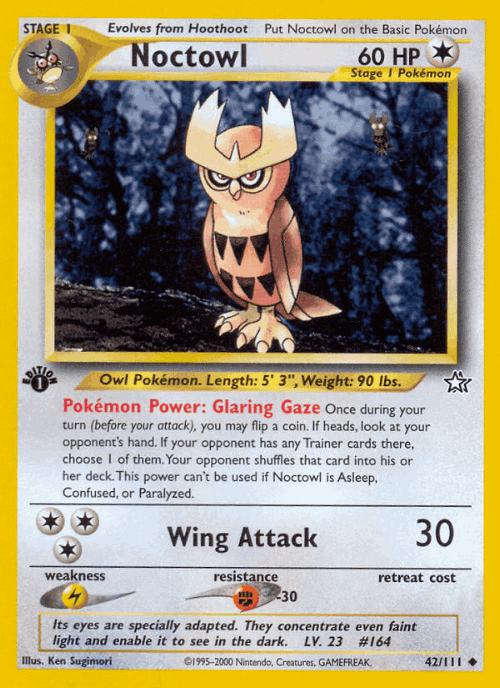 Noctowl #42 from Neo Genesis - Uncommon - Illustrated by Ken Sugimori