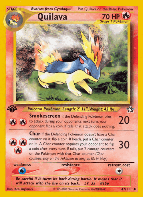 Quilava #47 from Neo Genesis - Uncommon - Illustrated by Ken Sugimori