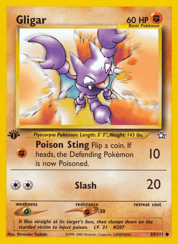 Gligar #59 from Neo Genesis - Common - Illustrated by Hironobu Yoshida