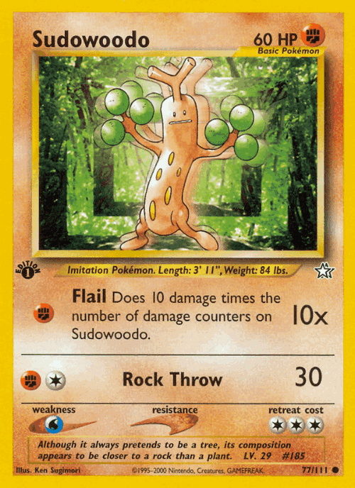 Sudowoodo 77, Neo Genesis