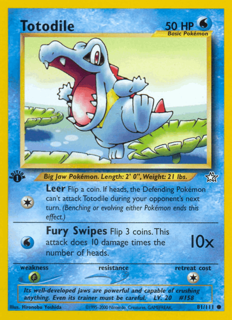 Totodile #81 from Neo Genesis - Common - Illustrated by Hironobu Yoshida
