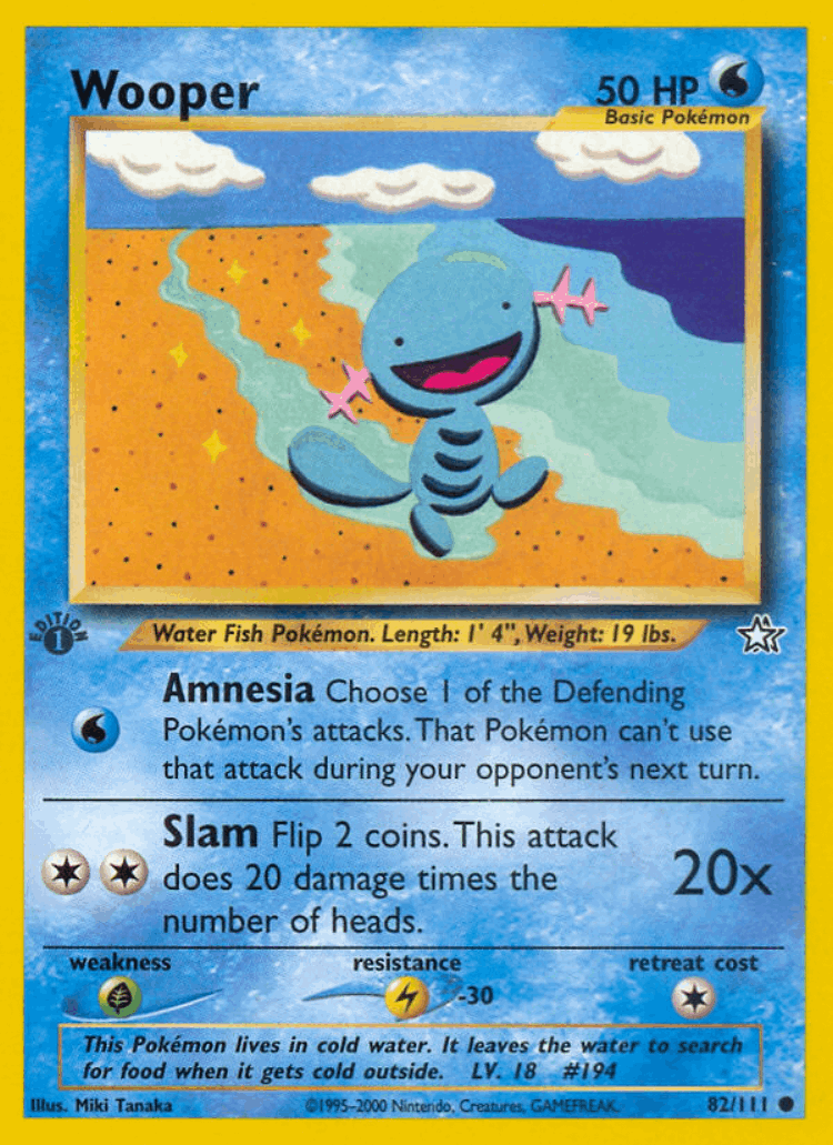 Wooper #82 from Neo Genesis - Common - Illustrated by Miki Tanaka