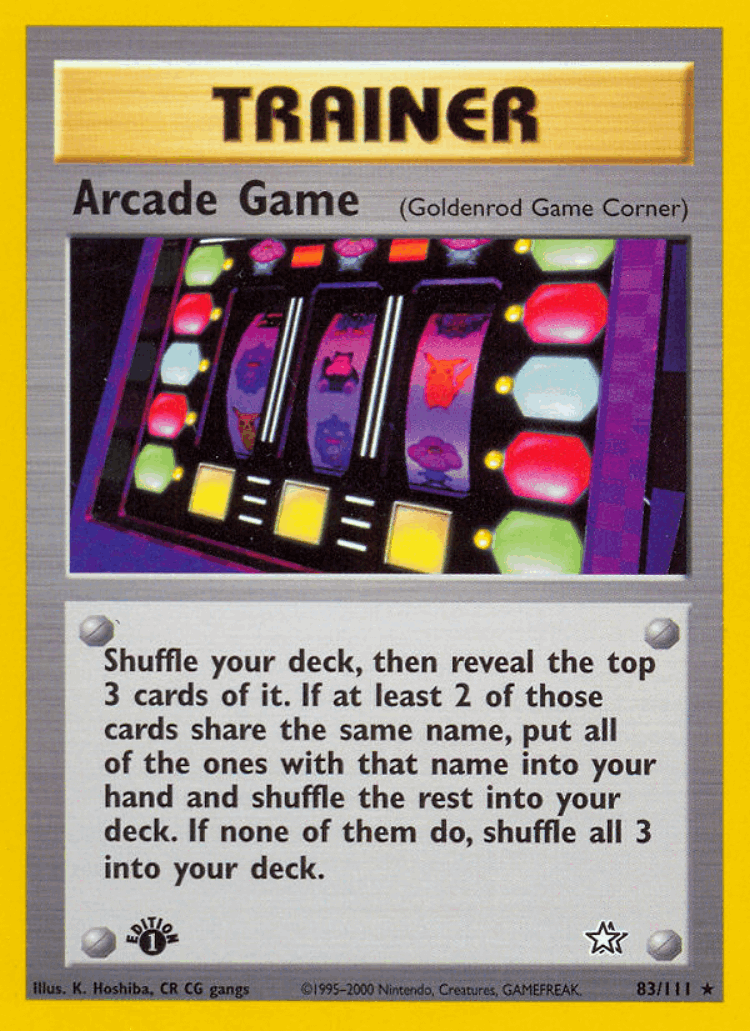 Arcade Game #83 from Neo Genesis - Rare - Illustrated by K. Hoshiba, CR CG gangs