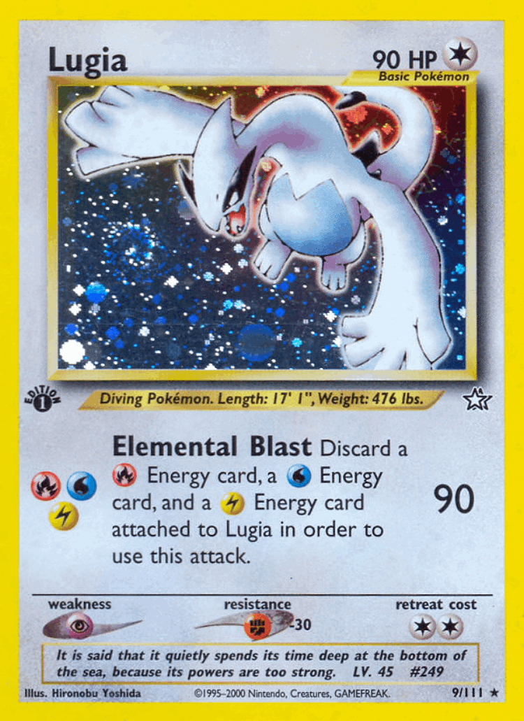 Lugia #9 from Neo Genesis - Rare Holo - Illustrated by Hironobu Yoshida