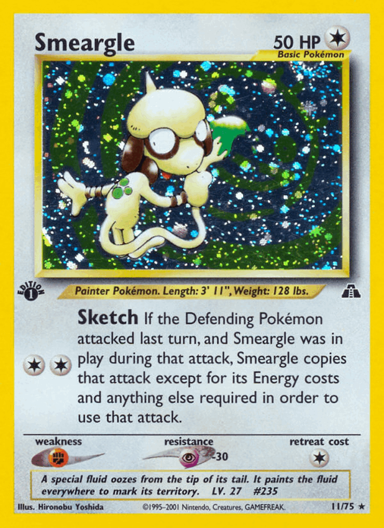 Smeargle #11 from Neo Discovery - Rare Holo - Illustrated by Hironobu Yoshida