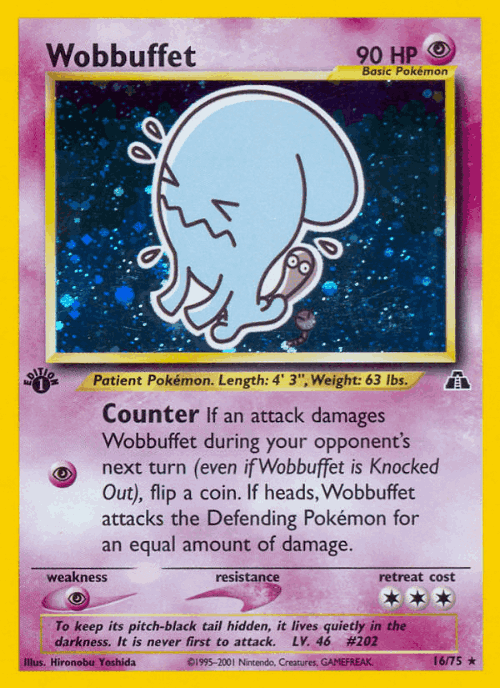 Wobbuffet #16 from Neo Discovery - Rare Holo - Illustrated by Hironobu Yoshida