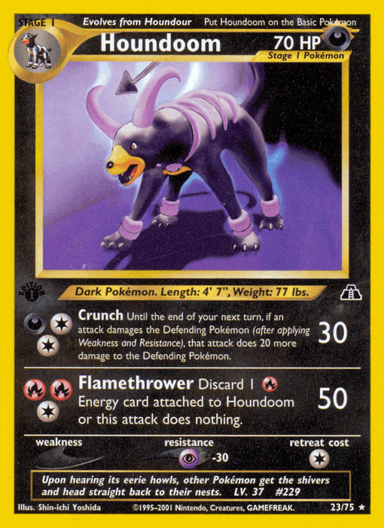 Houndoom #23 from Neo Discovery - Rare - Illustrated by Shin-ichi Yoshida