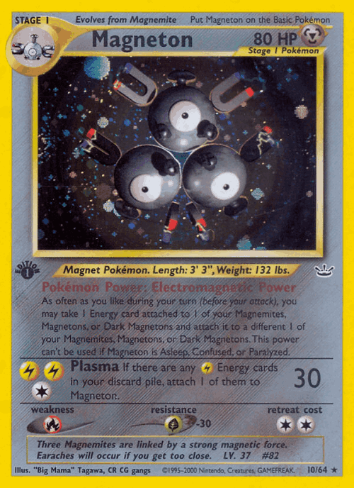 Magneton #10 from Neo Revelation - Rare Holo - Illustrated by "Big Mama" Tagawa, CR CG gangs