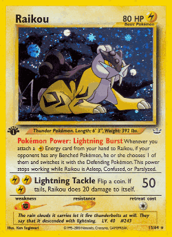 Raikou Pokémon TCG card art