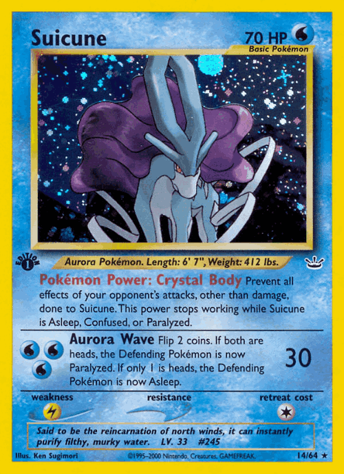 Suicune Pokémon TCG card art