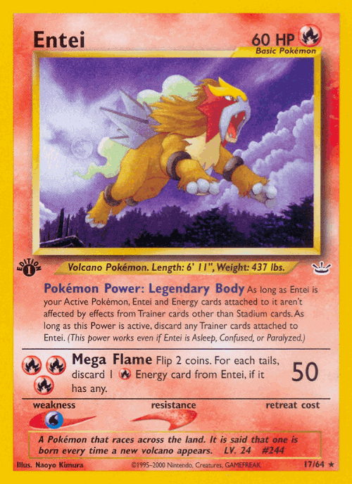 Entei Pokémon TCG card art