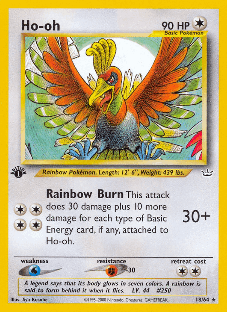 Ho-oh #18 from Neo Revelation - Rare - Illustrated by Aya Kusube