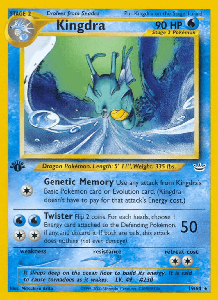 Kingdra #19 from Neo Revelation - Rare - Illustrated by Mitsuhiro Arita
