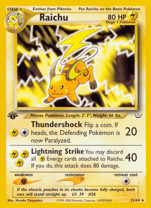 Raichu Pokémon TCG card art