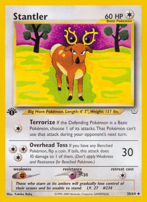 Stantler #38 from Neo Revelation - Uncommon - Illustrated by Yukiko Baba