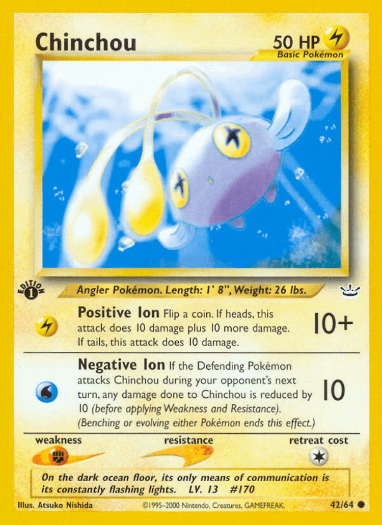 Chinchou #42 from Neo Revelation - Common - Illustrated by Atsuko Nishida