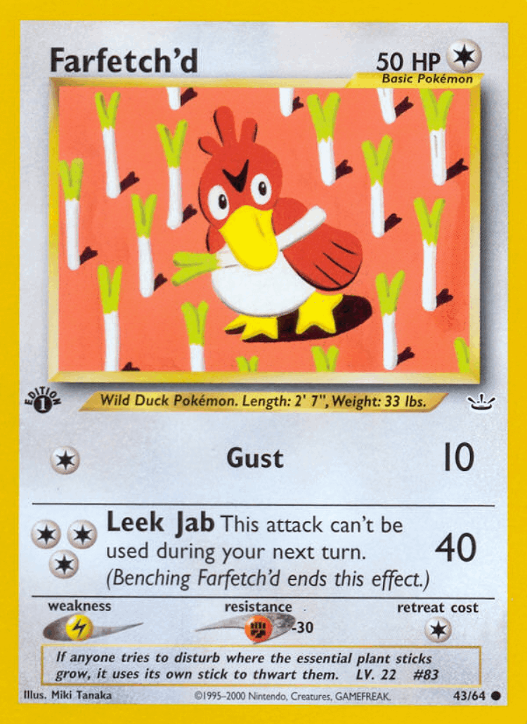 Farfetch'd #43 from Neo Revelation - Common - Illustrated by Miki Tanaka