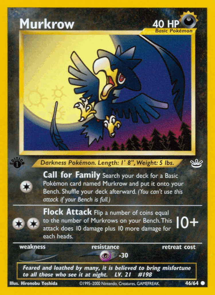 Murkrow #46 from Neo Revelation - Common - Illustrated by Hironobu Yoshida