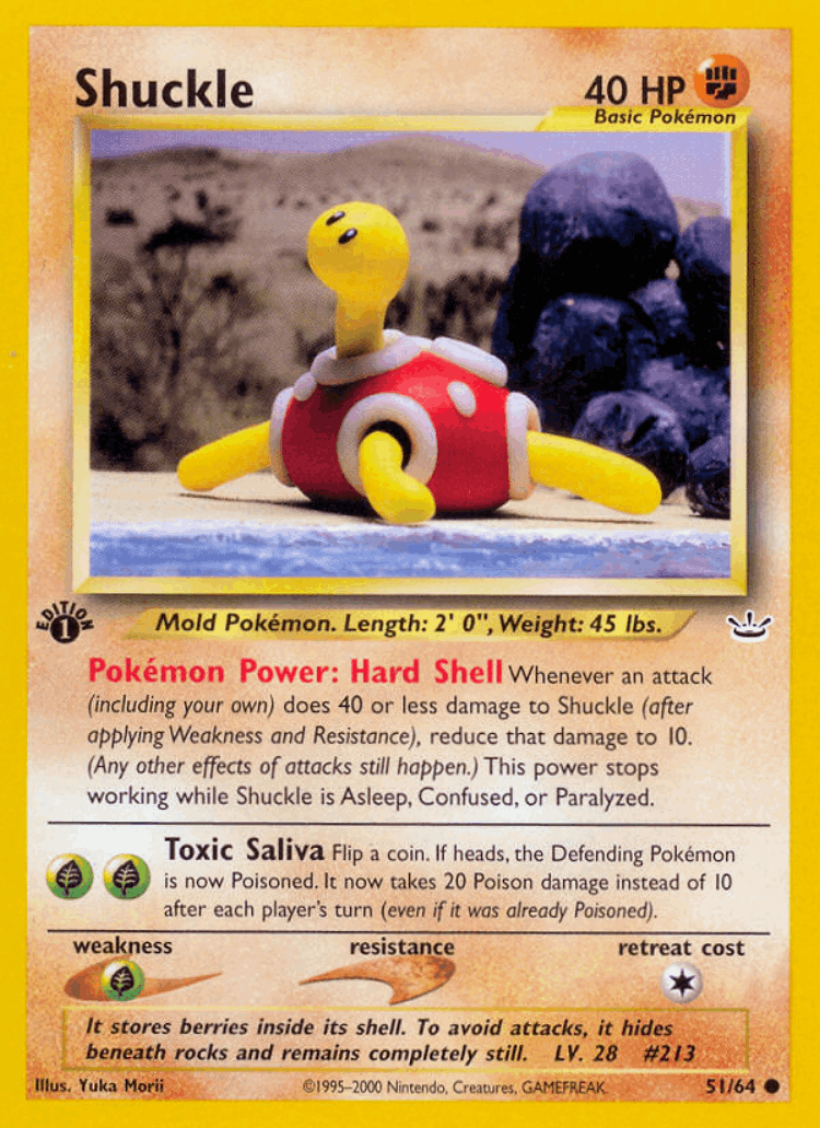 Shuckle #51 from Neo Revelation - Common - Illustrated by Yuka Morii
