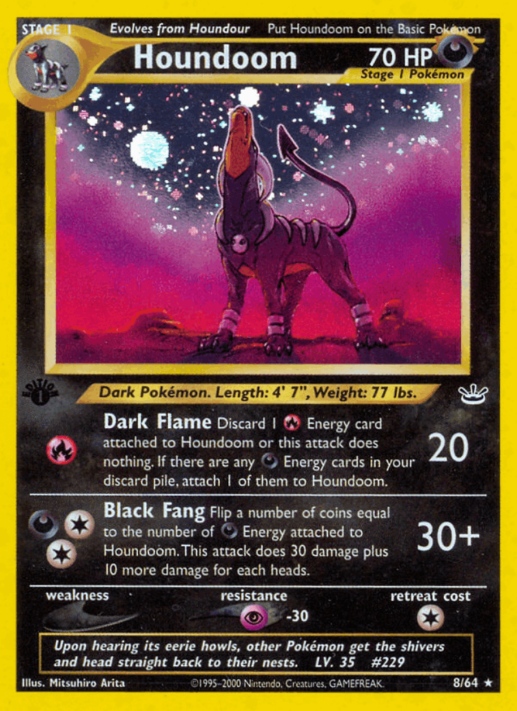 Houndoom #8 from Neo Revelation - Rare Holo - Illustrated by Mitsuhiro Arita