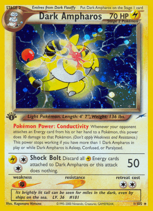 Dark Ampharos Pokémon TCG card art
