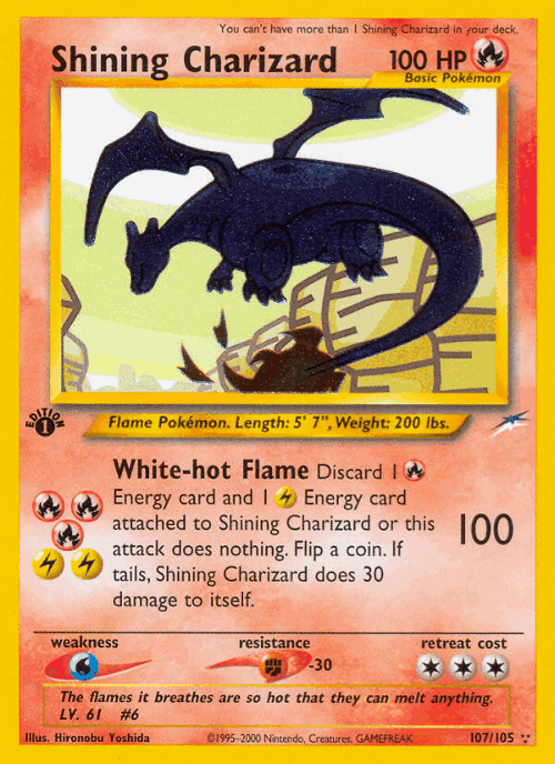 Shining Charizard Pokémon TCG card art