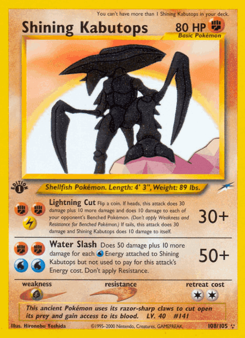 Shining Kabutops 108, Neo Destiny