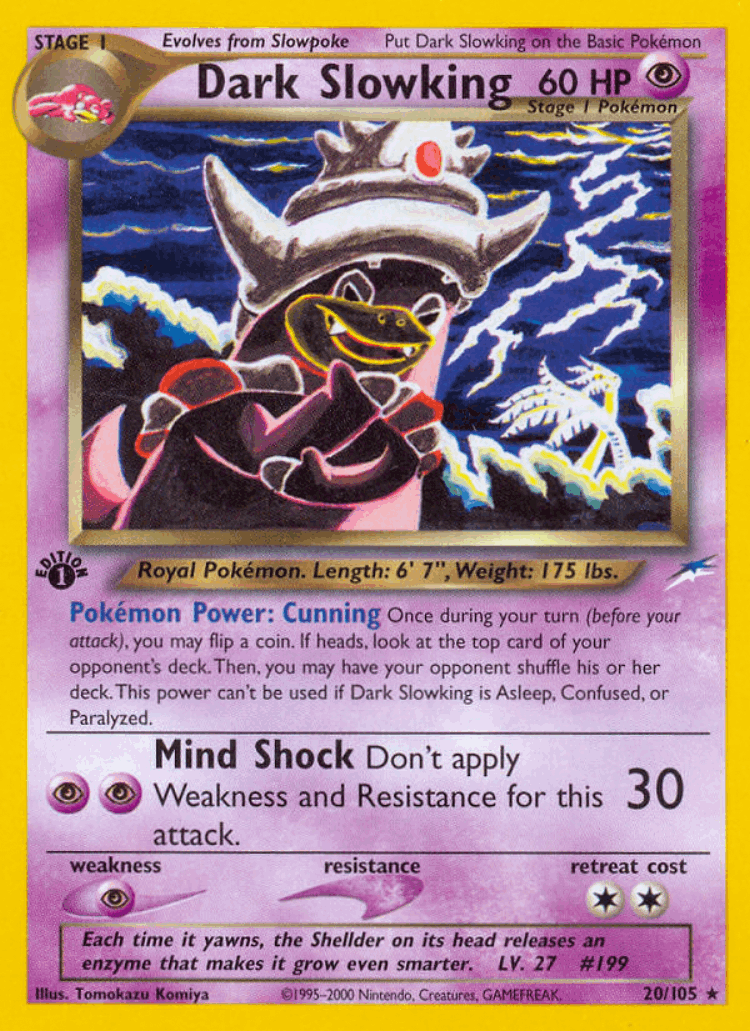Dark Slowking #20 from Neo Destiny - Rare - Illustrated by Tomokazu Komiya