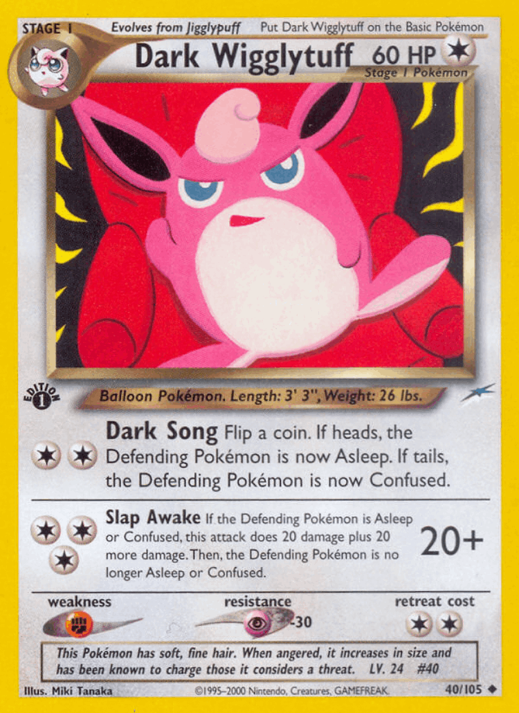 Dark Wigglytuff #40 from Neo Destiny - Uncommon - Illustrated by Miki Tanaka