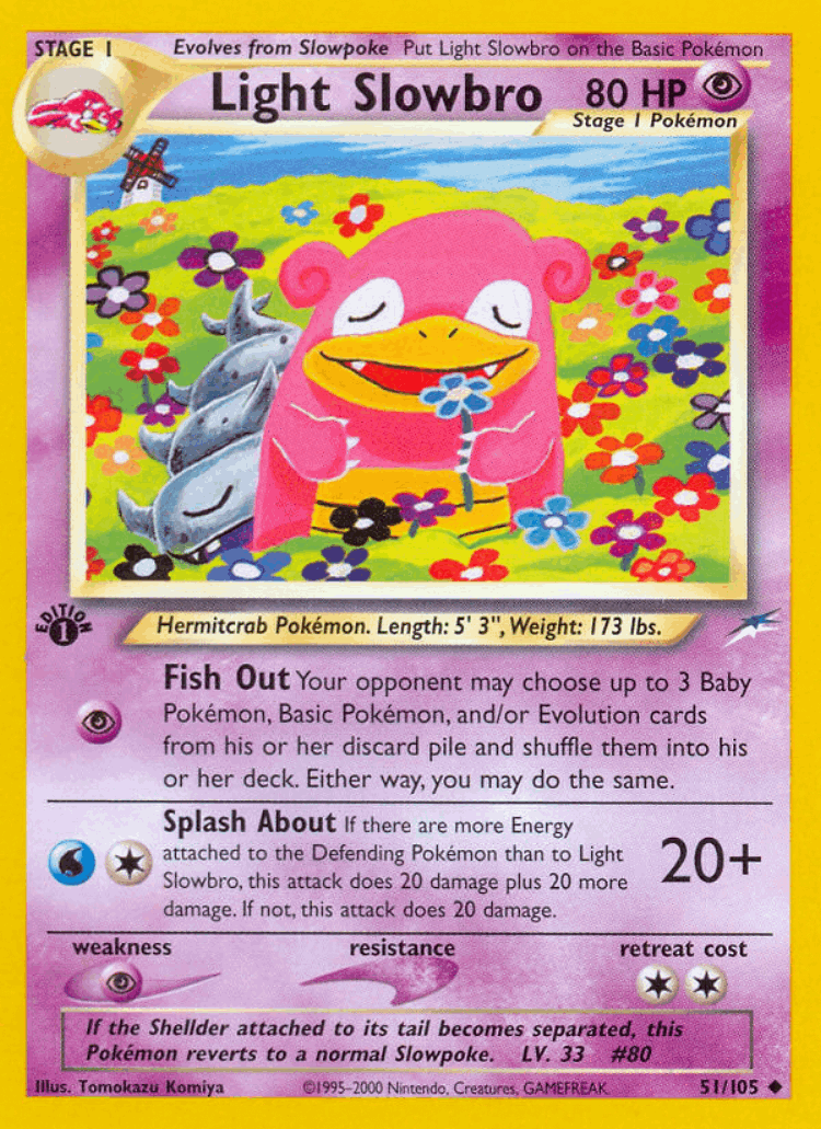 Light Slowbro #51 from Neo Destiny - Uncommon - Illustrated by Tomokazu Komiya