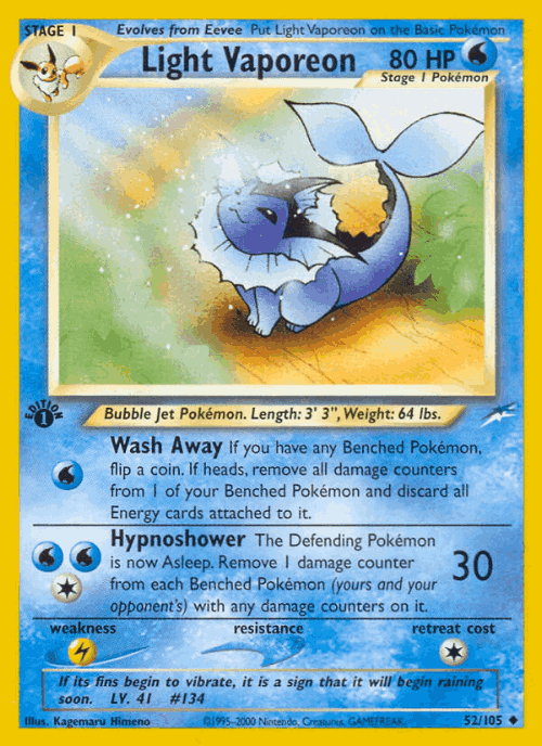Light Vaporeon 52, Neo Destiny