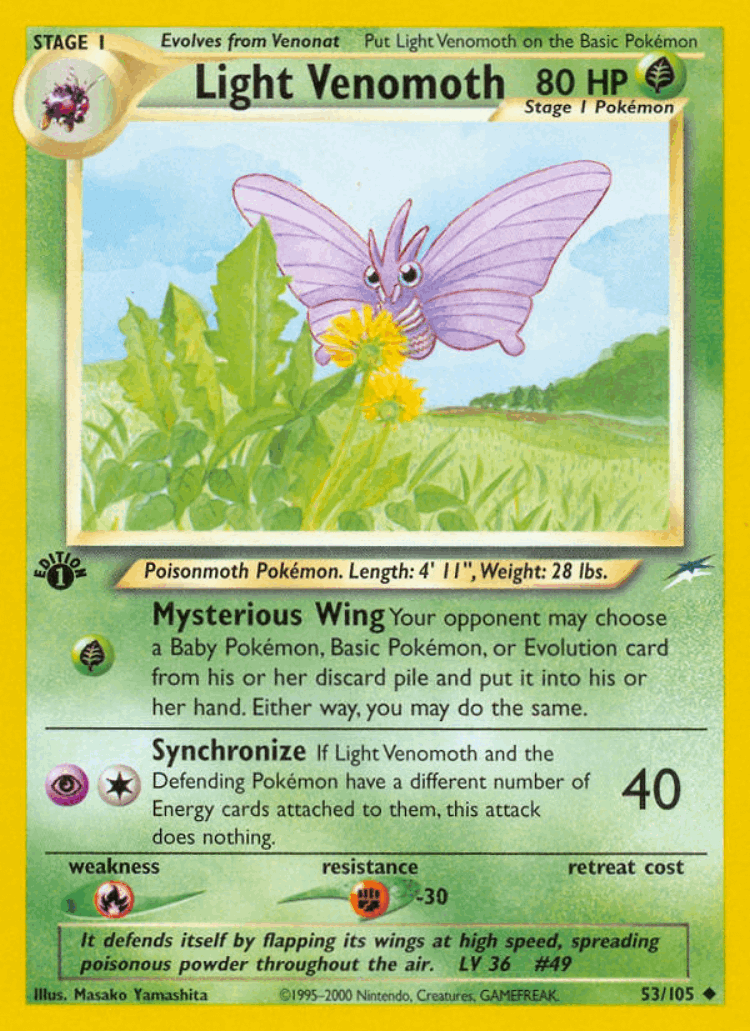 Light Venomoth #53 from Neo Destiny - Uncommon - Illustrated by Masako Yamashita