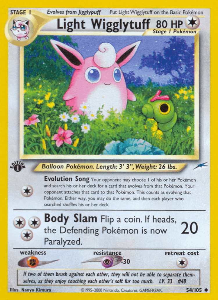 Light Wigglytuff #54 from Neo Destiny - Uncommon - Illustrated by Naoyo Kimura