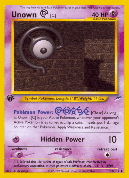 Unown [C] #57 from Neo Destiny - Uncommon - Illustrated by CR CG gangs