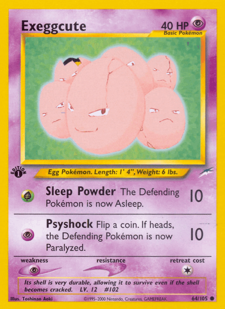 Exeggcute #64 from Neo Destiny - Common - Illustrated by Toshinao Aoki