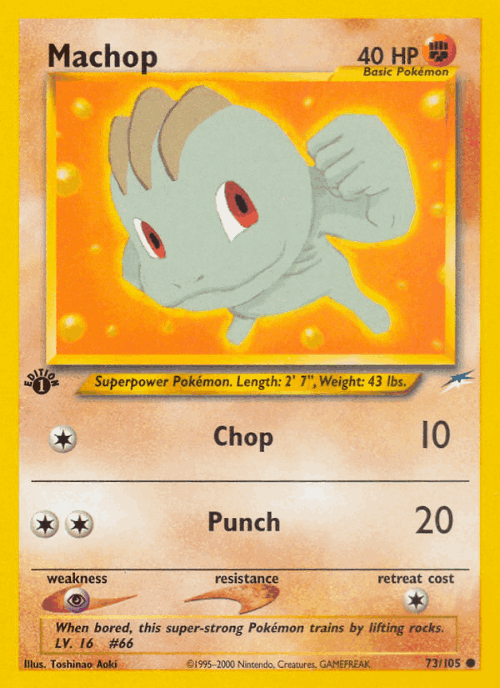 Machop #73 from Neo Destiny - Common - Illustrated by Toshinao Aoki