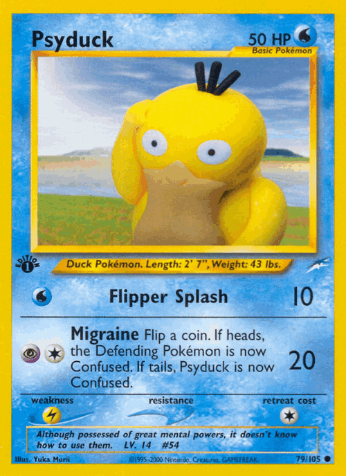 Psyduck #79 from Neo Destiny - Common - Illustrated by Yuka Morii