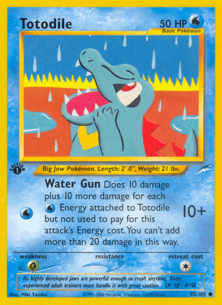 Totodile #85 from Neo Destiny - Common - Illustrated by Miki Tanaka