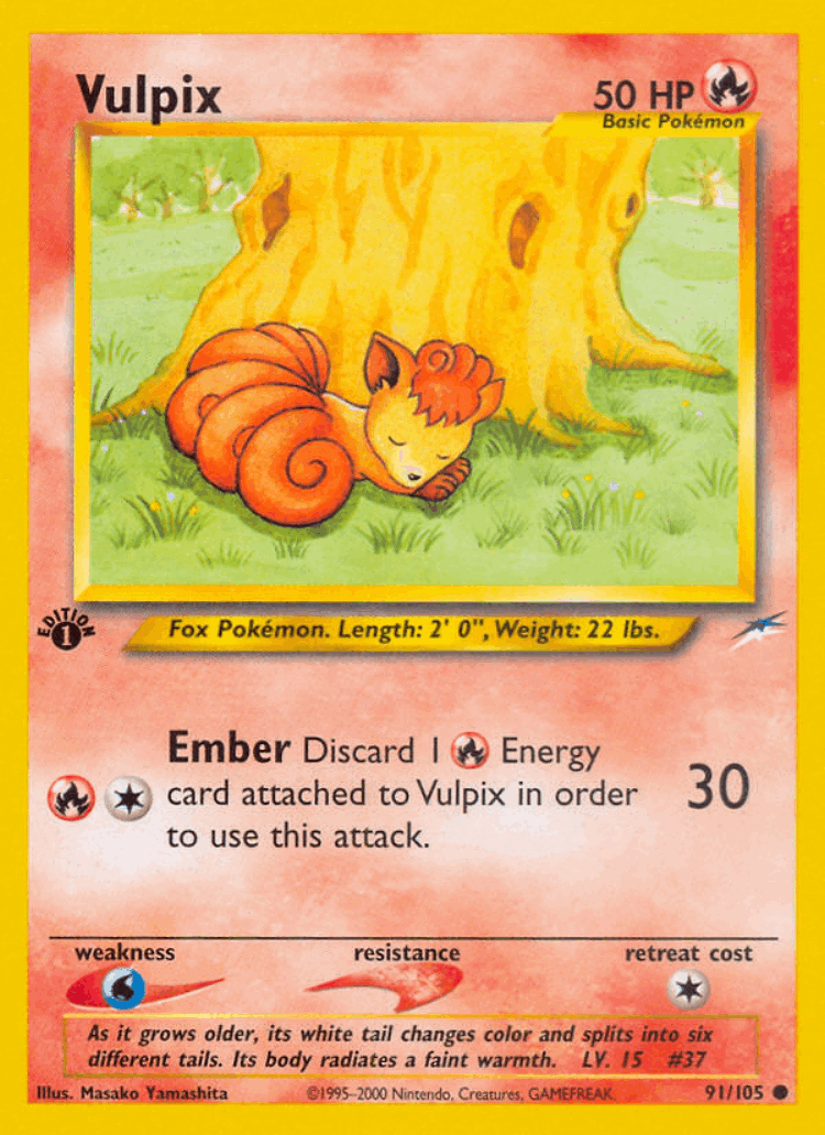 Vulpix #91 from Neo Destiny - Common - Illustrated by Masako Yamashita