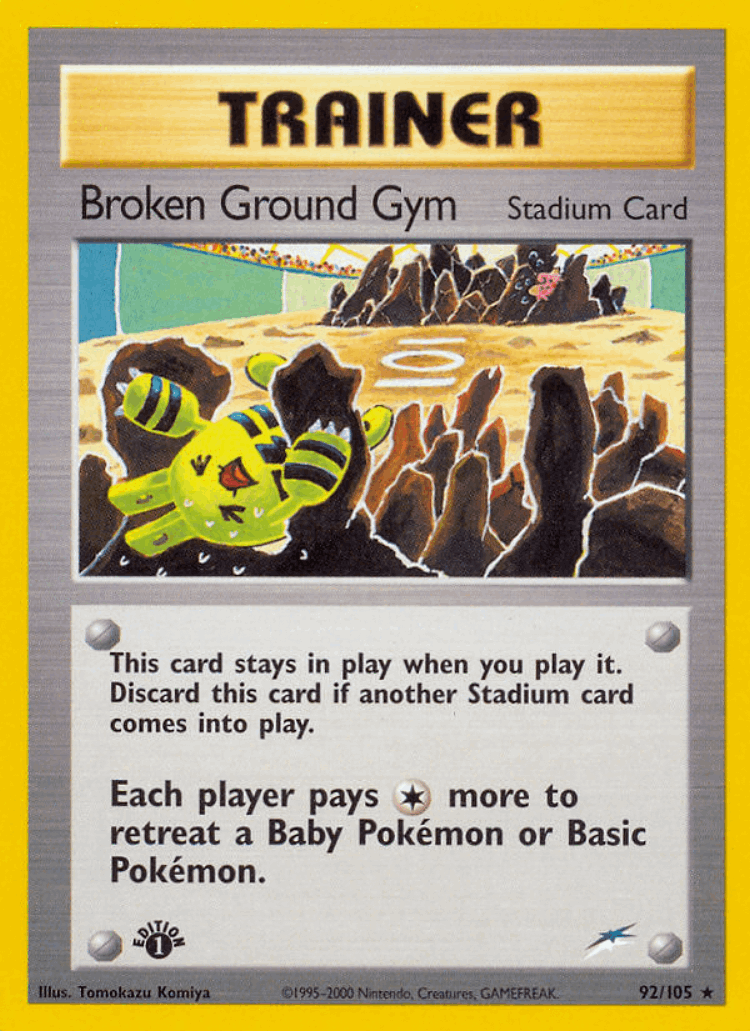 Broken Ground Gym #92 from Neo Destiny - Rare - Illustrated by Tomokazu Komiya