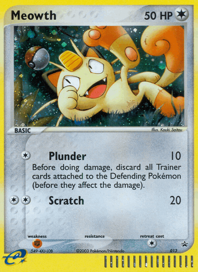 Meowth #13 from Nintendo Black Star Promos - Promo - Illustrated by Kouki Saitou