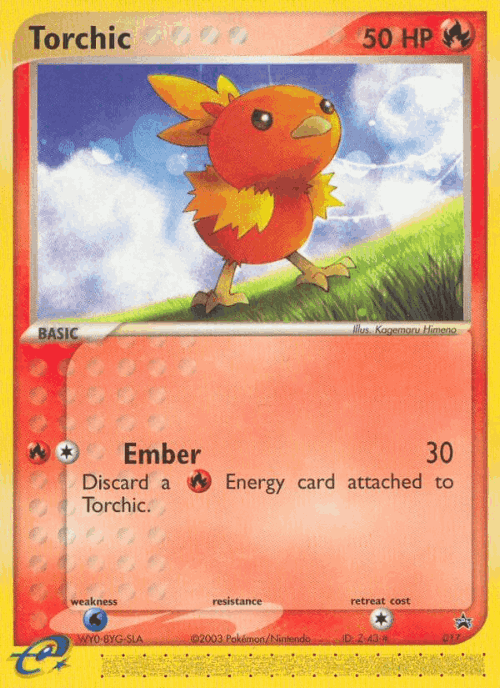 Torchic #17 from Nintendo Black Star Promos - Promo - Illustrated by Kagemaru Himeno
