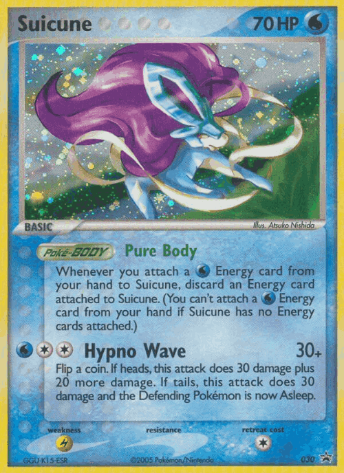 Suicune #30 from Nintendo Black Star Promos - Promo - Illustrated by Atsuko Nishida