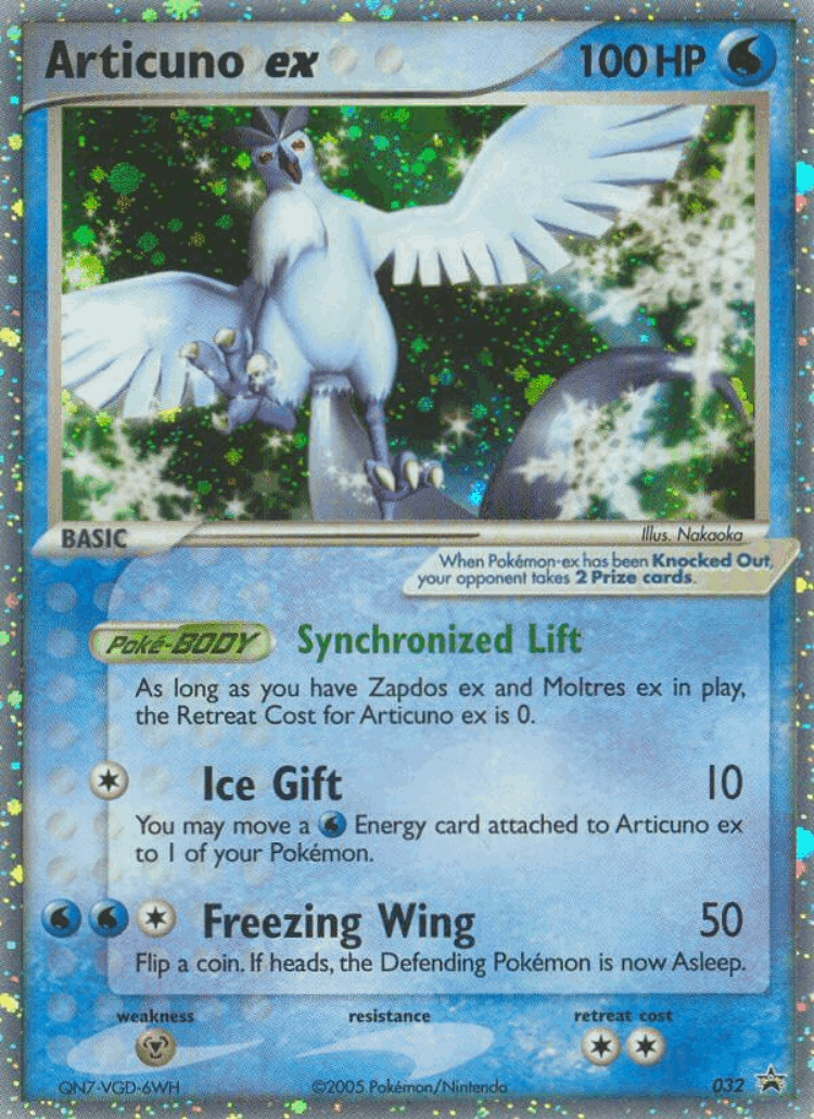 Articuno ex #32 from Nintendo Black Star Promos - Promo - Illustrated by Nakaoka
