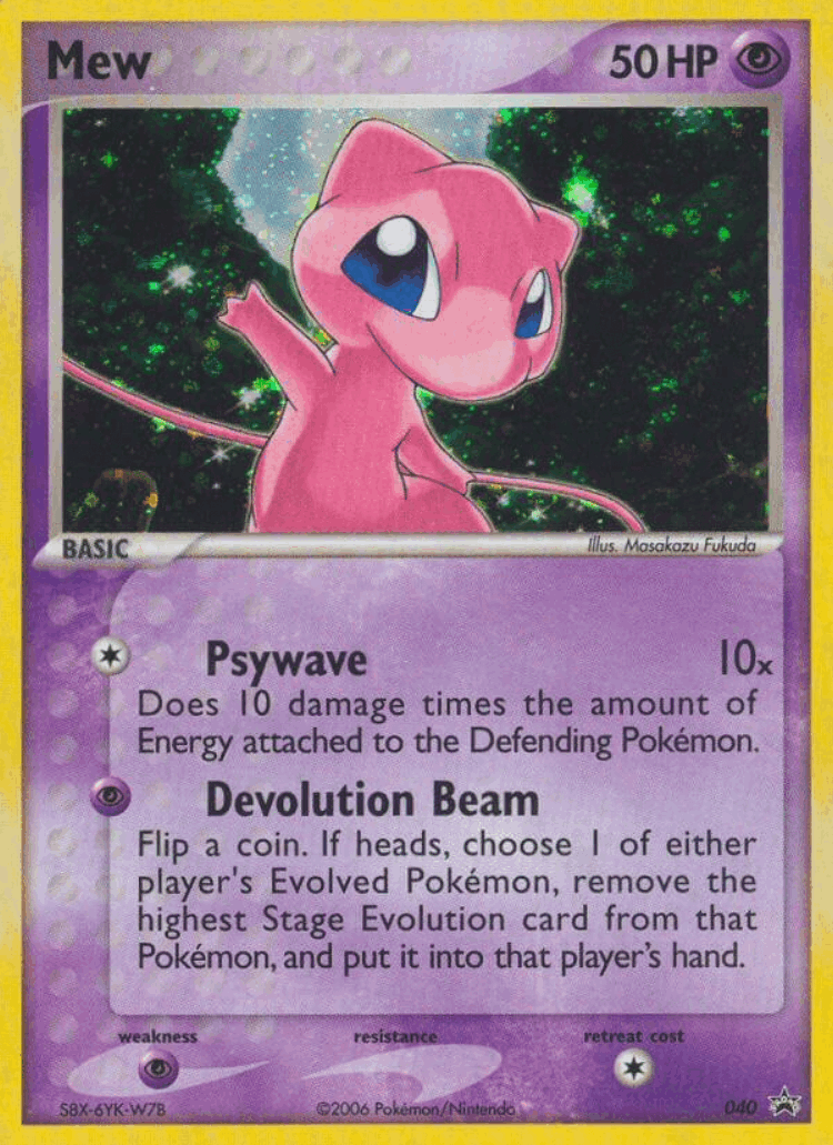 Mew #40 from Nintendo Black Star Promos - Promo - Illustrated by Masakazu Fukuda